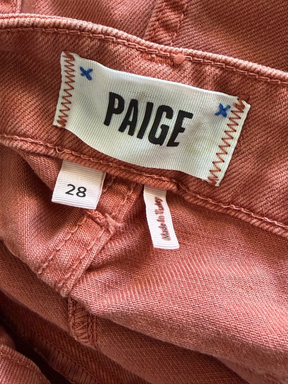 Paige Mayslie Utility Denim Cutoff Shorts in Muted Clay - Picture 6 of 8